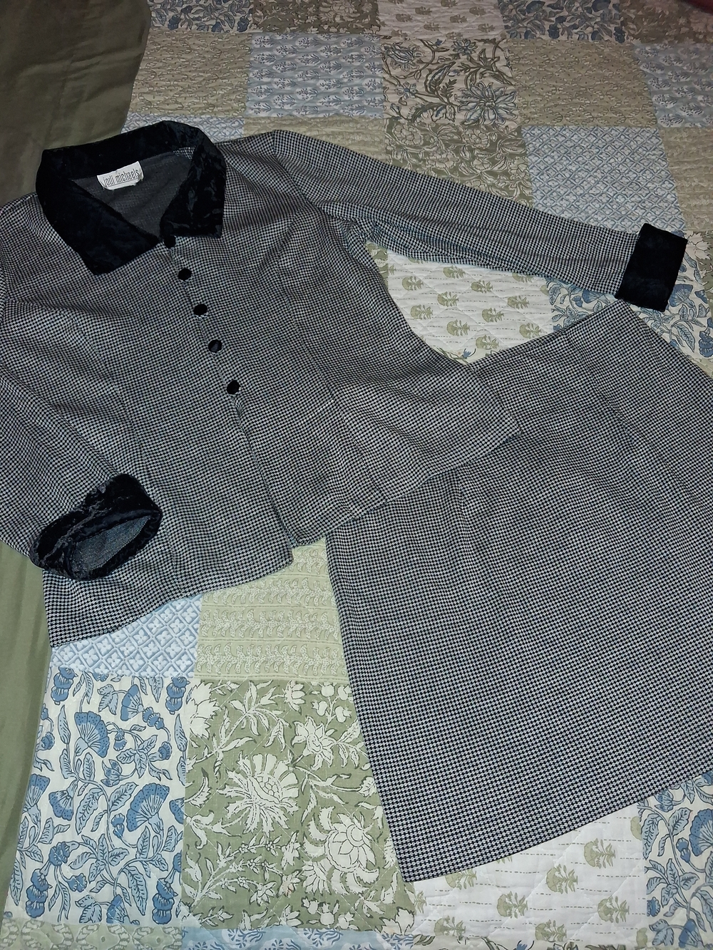 90s JODI MICHEALS HOUNDSTOOTH MINI SKIRT AND JACKET / TOP SET